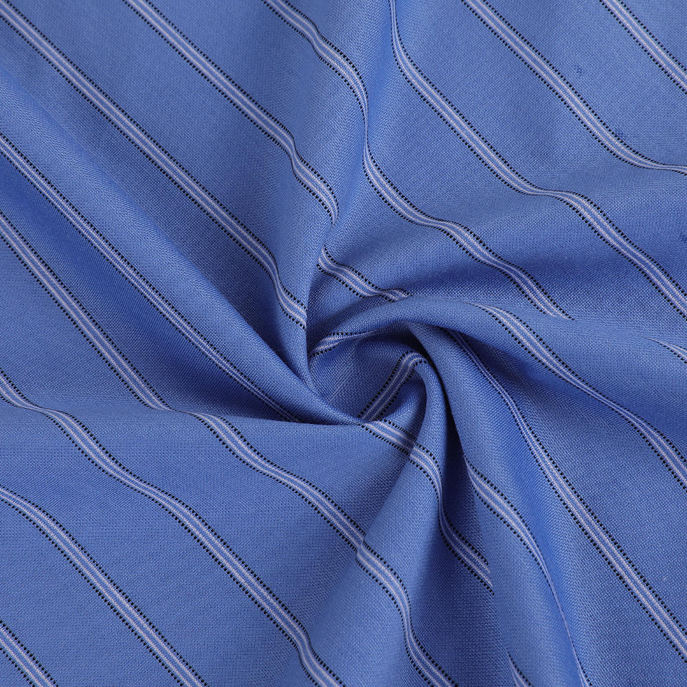 Sesam-Point Easy Care la atmungsaktiv und bequem gestreiftes Baumwollpolyester Jacquard-Hemdstoff Stoff
