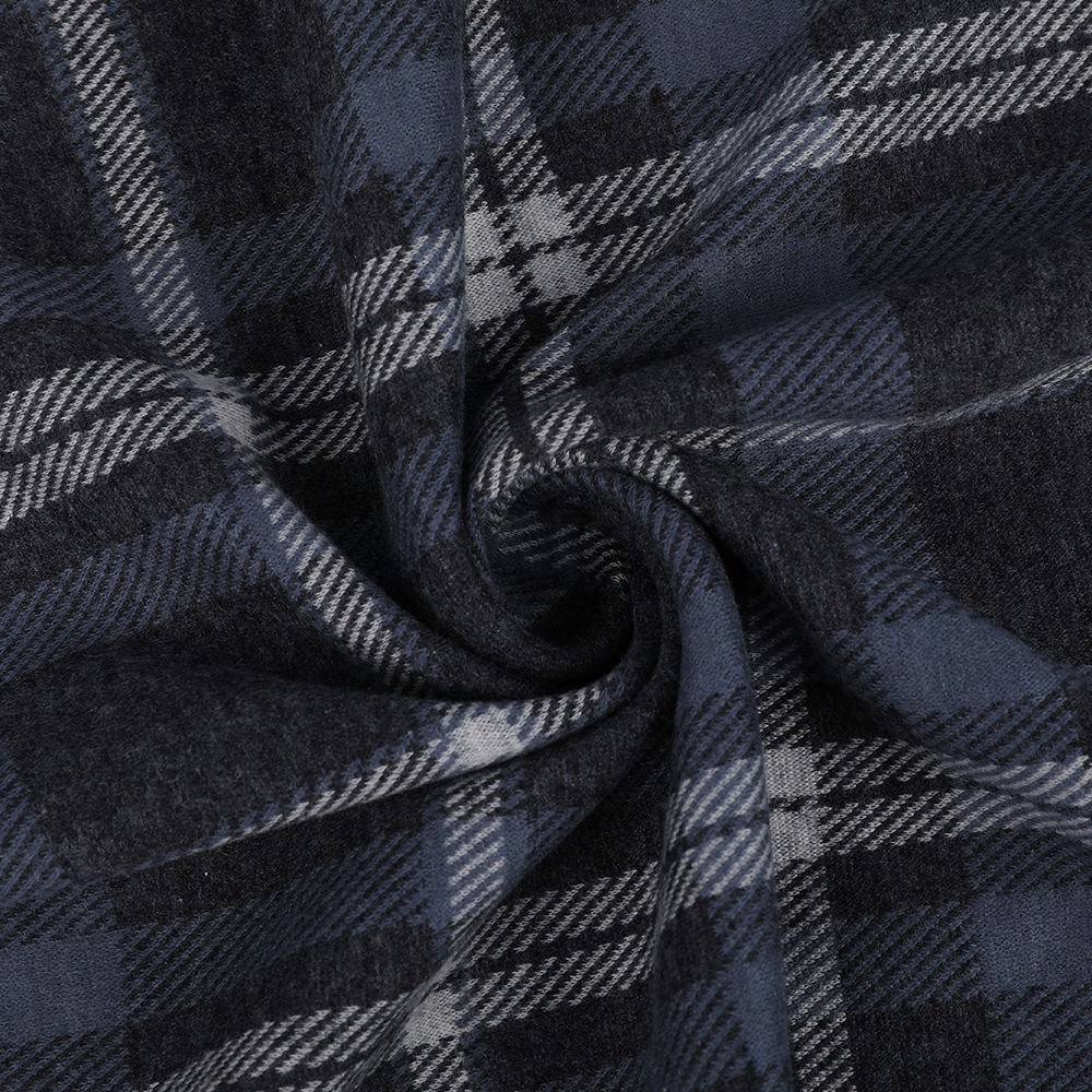 Doppelseitiger Jacquard weicher und bequemer Wollseide-Plaid-Strickstoff